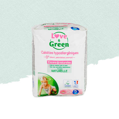 Couches culottes jetables taille 5 (12-18kg) Love and green