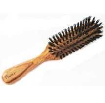 Brosse fine en bois d'Olivier - Poils sanglier - Flower