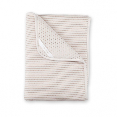 Couverture 75x100cm rayure ecru naturel pady twin jersey Bemini