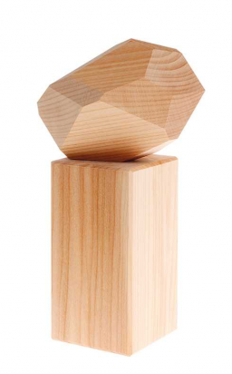 Pierre précieuse en bois naturel socle - Grimm's