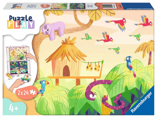 Puzzle&Play 2x24 pièces Exploration de la jungle Ravensburger