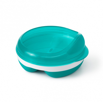 Assiette deux compartiments Teal Oxo Tot