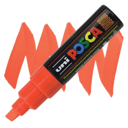 Marqueur PC8K pointe large 8 mm Orange fluo POSCA