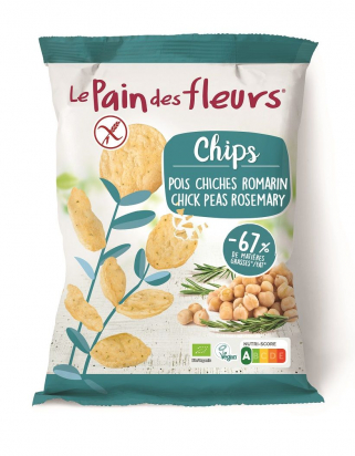 Chips aux pois chiches et au romarin bio 50 g - Le pain des fleurs