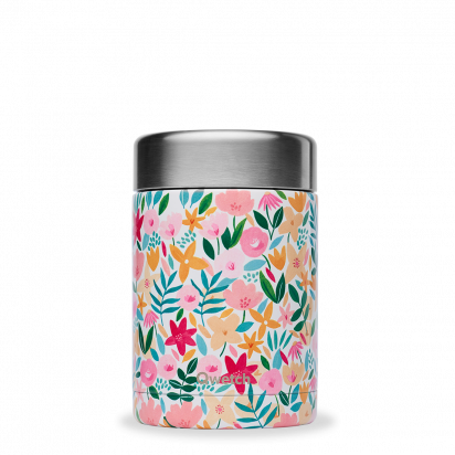 Boîte repas et soupe en inox 650 ml Floral rose Qwetch