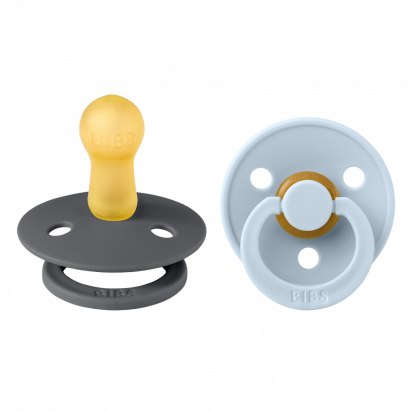 Lot de 2 tétines BIBS T2 Iron/Baby Blue