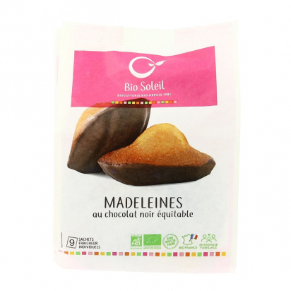 Madeleines au chocolat noir équitable Pur Beurre Bio Soleil