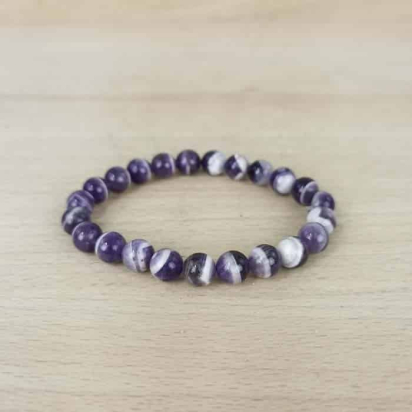 Bracelet boule 08mm Amethyste rubanee Bresil A