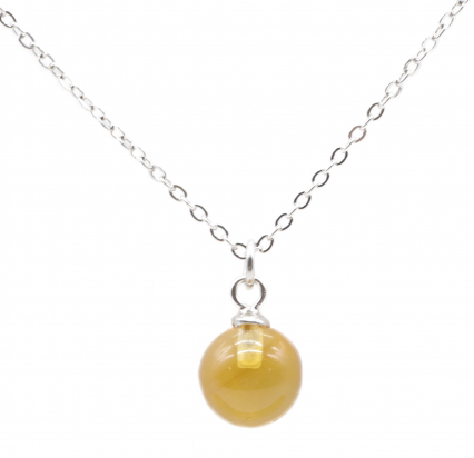 Collier Argent 925 Citrine Boule