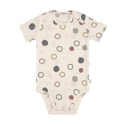 Body Bébé Manches Courtes - GOTS Cozy Colors Cercles Écru Lassig