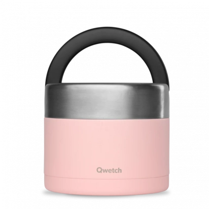 Boîte repas poignée isotherme Pastel Rose 850ml Qwetch