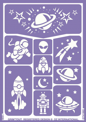 Pochoir de maquillage - Galaxie - Grim'tout