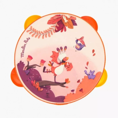 Tambourin corail Paloma Dans la jungle Moulin roty