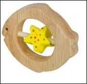 Anneaux - hochet de motricité poisson en bois