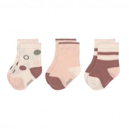 Lot de 3 Chaussettes en coton BIO Powder pink rusty Lassig
