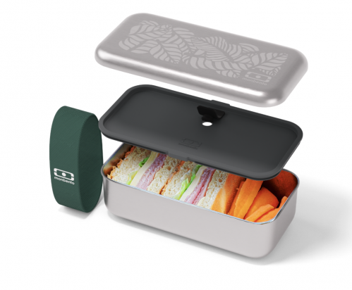 Sense graphic Jungle - Le bento en métal compatible avec le micro-ondes et le four  Monbento