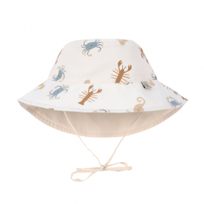 Chapeau anti-UV réversible Animaux de la mer blanc cassé Lassig