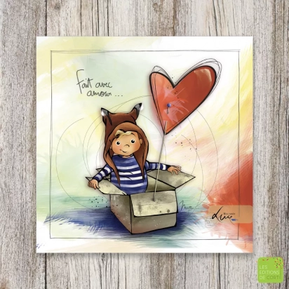 Carte Fait avec amour Mon amie Luce