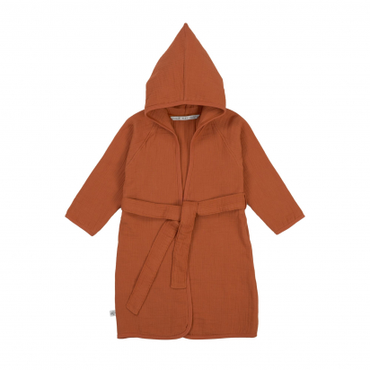 Peignoir en gaze de coton rouille Lassig