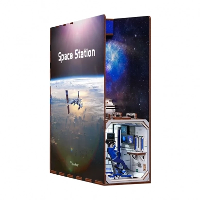 Serre-livres DIY Book Nook Boekensteun Station spatiale, Tone-Cheer, TQ124, 18x8x24,5cm