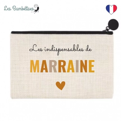 Pochette Trousse de toilette Marraine Terracotta Les Bambetises
