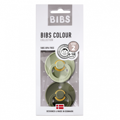 Lot de 2 tétines BIBS T2 Sage/H.green