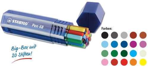 Lot de  20 feutres pen 68  - Stabilo