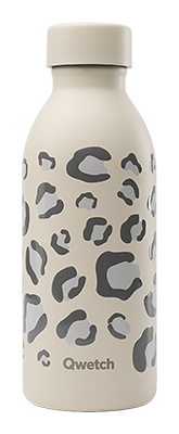 Qwetch Bouteille isotherme icon leopard sable 500ml