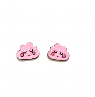 Boucle d'oreilles Nuage rose Elysta