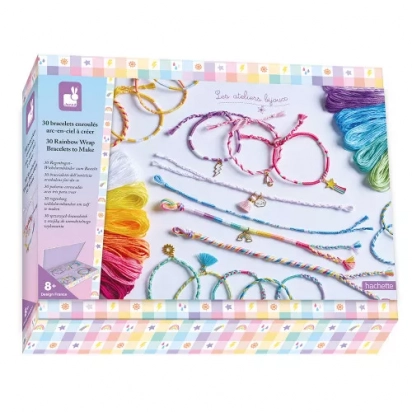 30 bracelets enroules arc-en-ciel Janod 