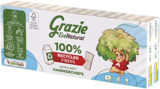 Grazie Natural Mouchoir Pocket 10p Recyclé