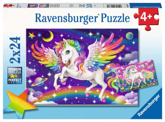Puzzle 2x24p Ravensburger Licornes et pégase