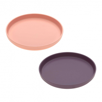 Assiettes en Bambou - pêche et prune  - Lassig