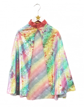 Cape de déguisement rainbow à sequins rainbow Ratatam