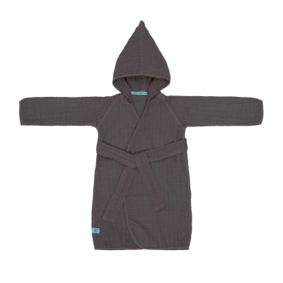 Peignoir en gaze de coton Anthracite Lassig