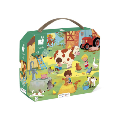 puzzle une journee a la ferme - 24 pcs Janod 