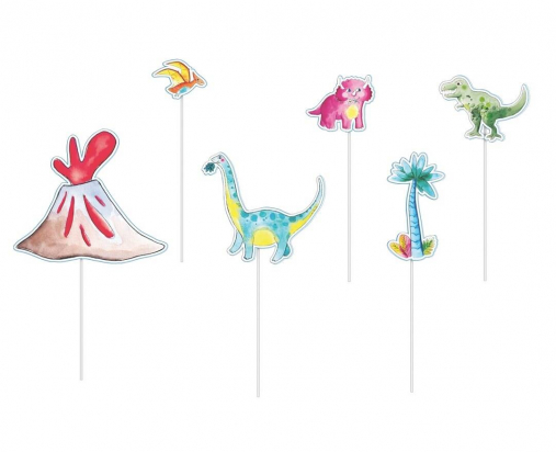 C&L Pique à gâteau - lot de 6 - dinosaures