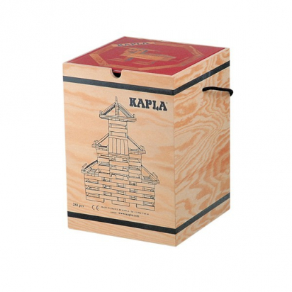 Coffre en Bois de 280 KAPLA + livre création Offert rouge