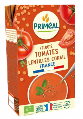 Velouté tomates et lentilles corail bio 1 L PRIMEAL