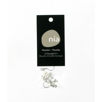 Howlite - Boucles d'oreilles baroque de pierres protectrices perles - Nia