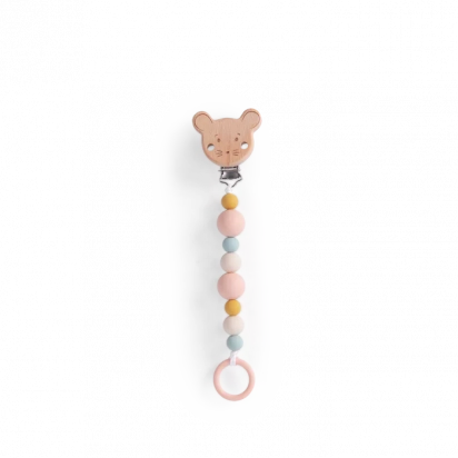 Attache-tétine bois et silicone souris La petite école de danse  Moulin Roty