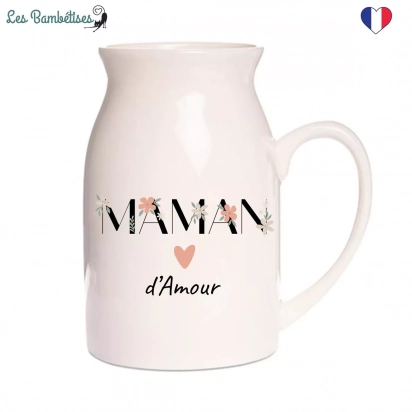Petit Vase Pot à lait Mamie Fleurs Boho 12 cm Les bambetises