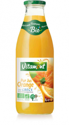 Pur jus d'orange de Grèce Bio 1L Vitamont
