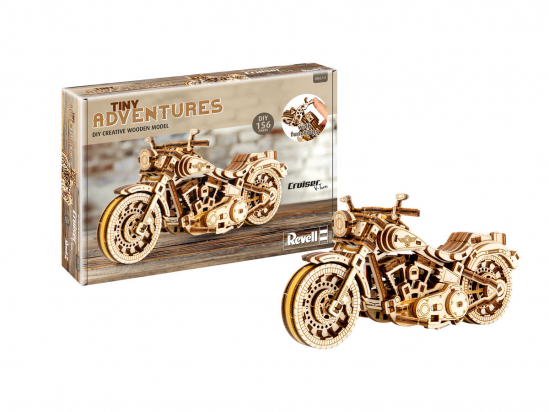Tiny Adventures - Moto Cruiser V-Twin Modèles fonctionnels en bois à assembler