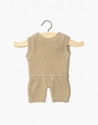 Barboteuse Orlando en tricot crème pour poupée 34 cm Minikane