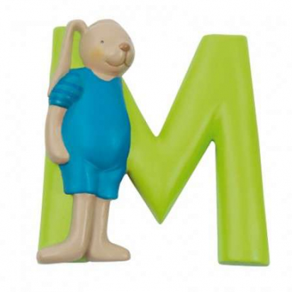 Lettre résine M Lapin - Moulin Roty