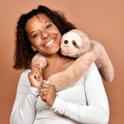 Peluche paresseux marron lesté - 40 cm - Podcoll Histoire d'ours