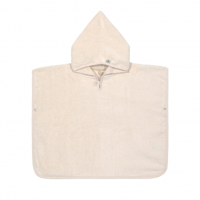 Poncho de bain Coton bio blanc cassé Lassig