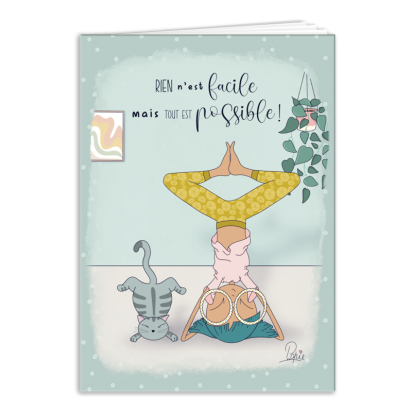 Popie Carnet A6 "Rien n'est facile mais tout est possible"