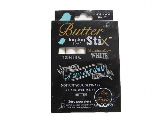 Boîte de 12 craies blanches zéro poussière - Jaq Jaq bird